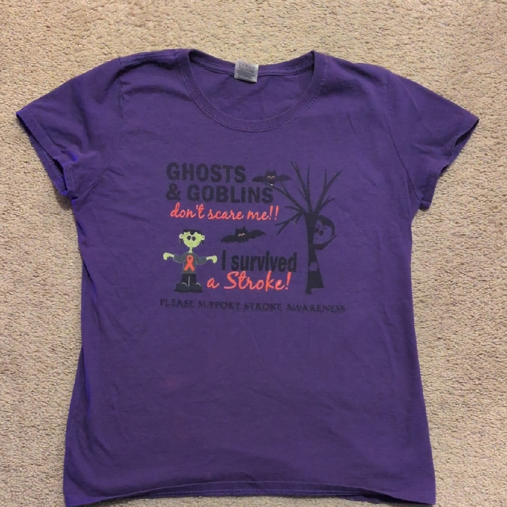 Halloween 👻 Fruit of the Loom Purple Stroke Awareness Tee